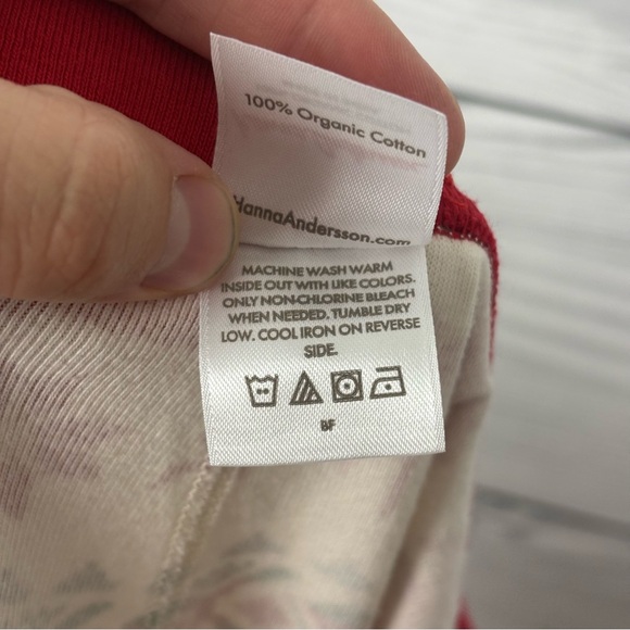 Hanna Andersson Holiday Christmas Long John Pajama Set Deer Size XXL Two Piece - Picture 12 of 13